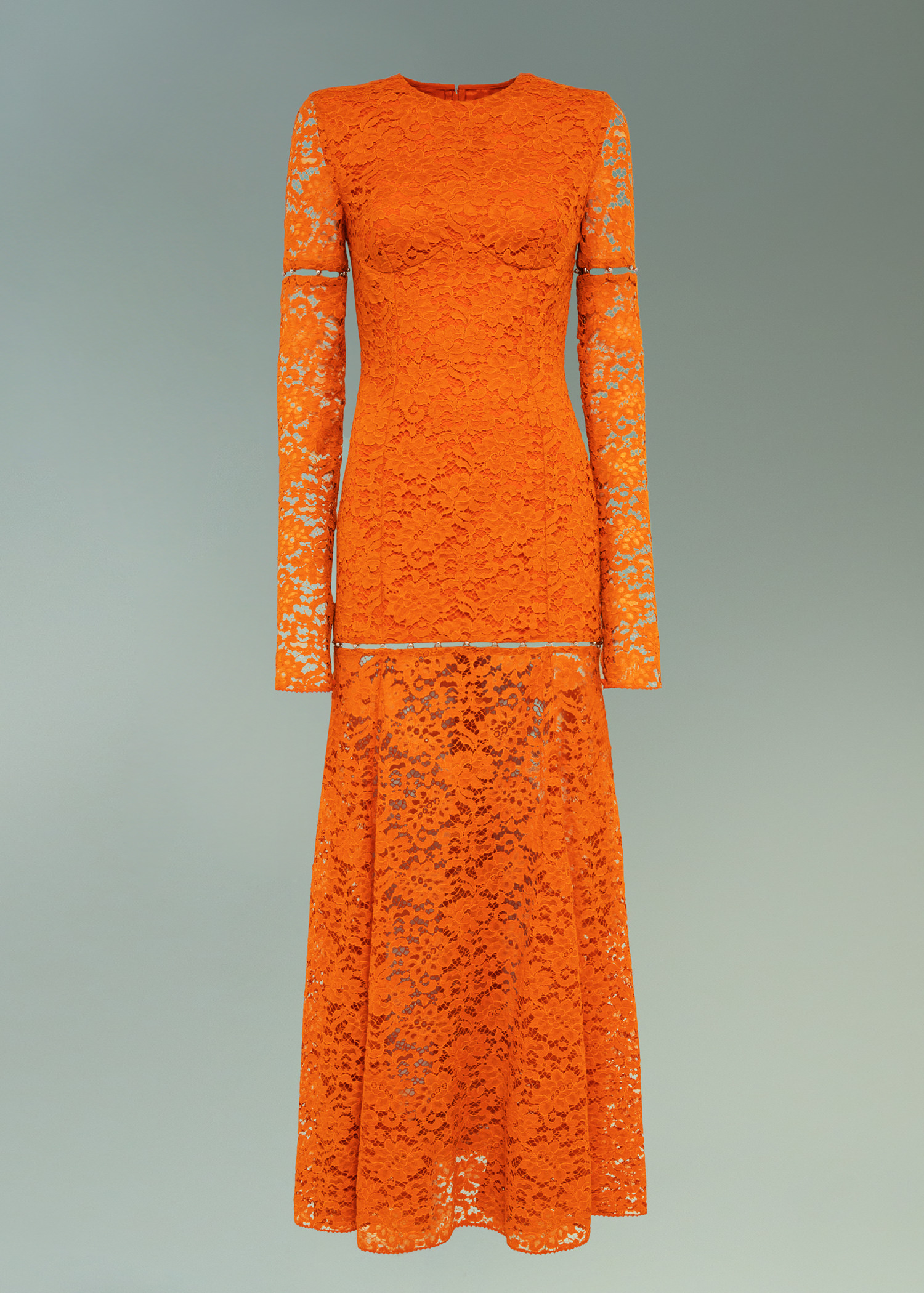 DEL CORE: DECONSTRUCTED SIREN SKIRT DRESS WITH DECORATIVE SEAMS AND MUSHROOM HOOKS