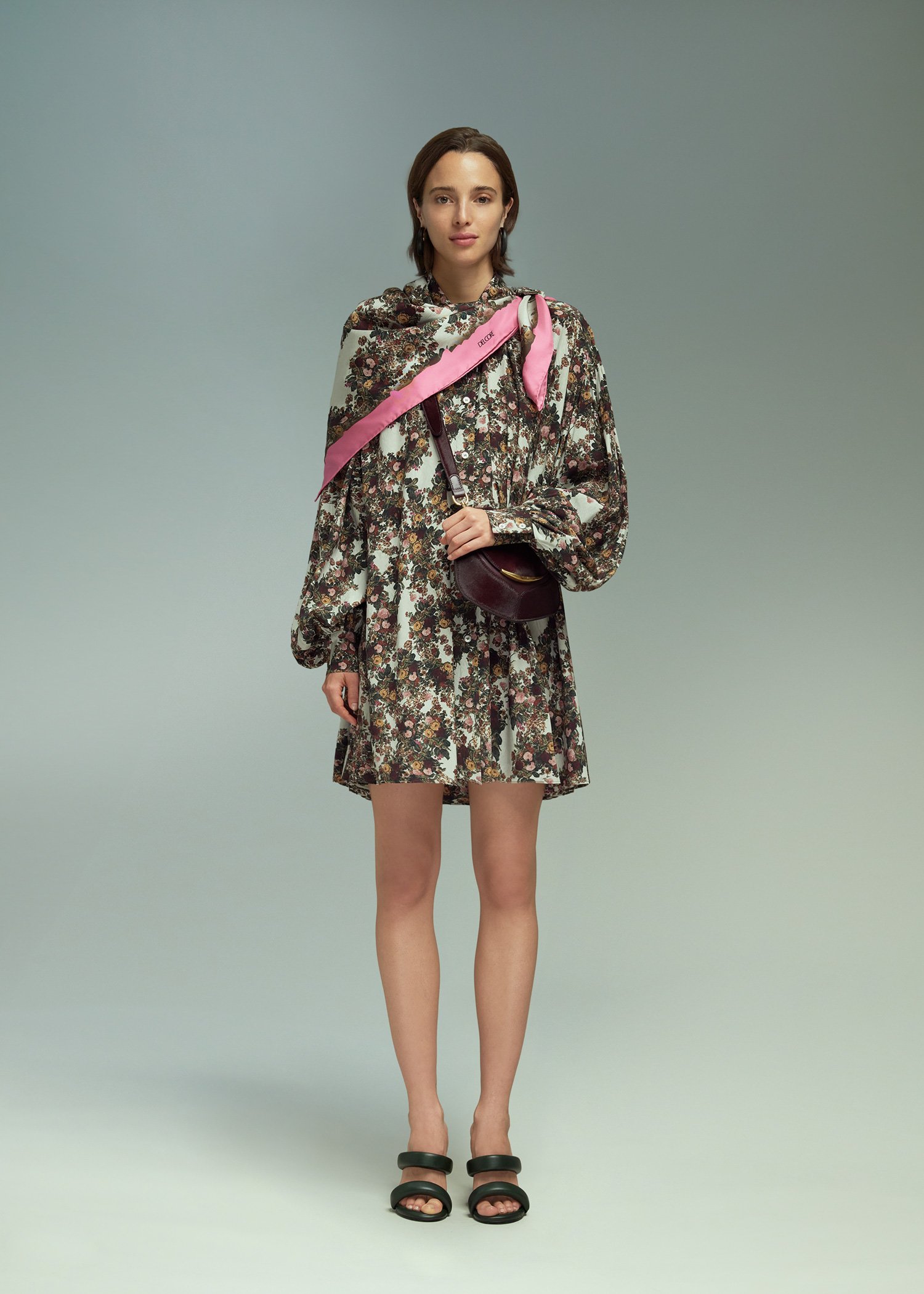 DEL CORE: BALLOON SLEEVE SHIRTDRESS WITH DRAWSTRING WAIST