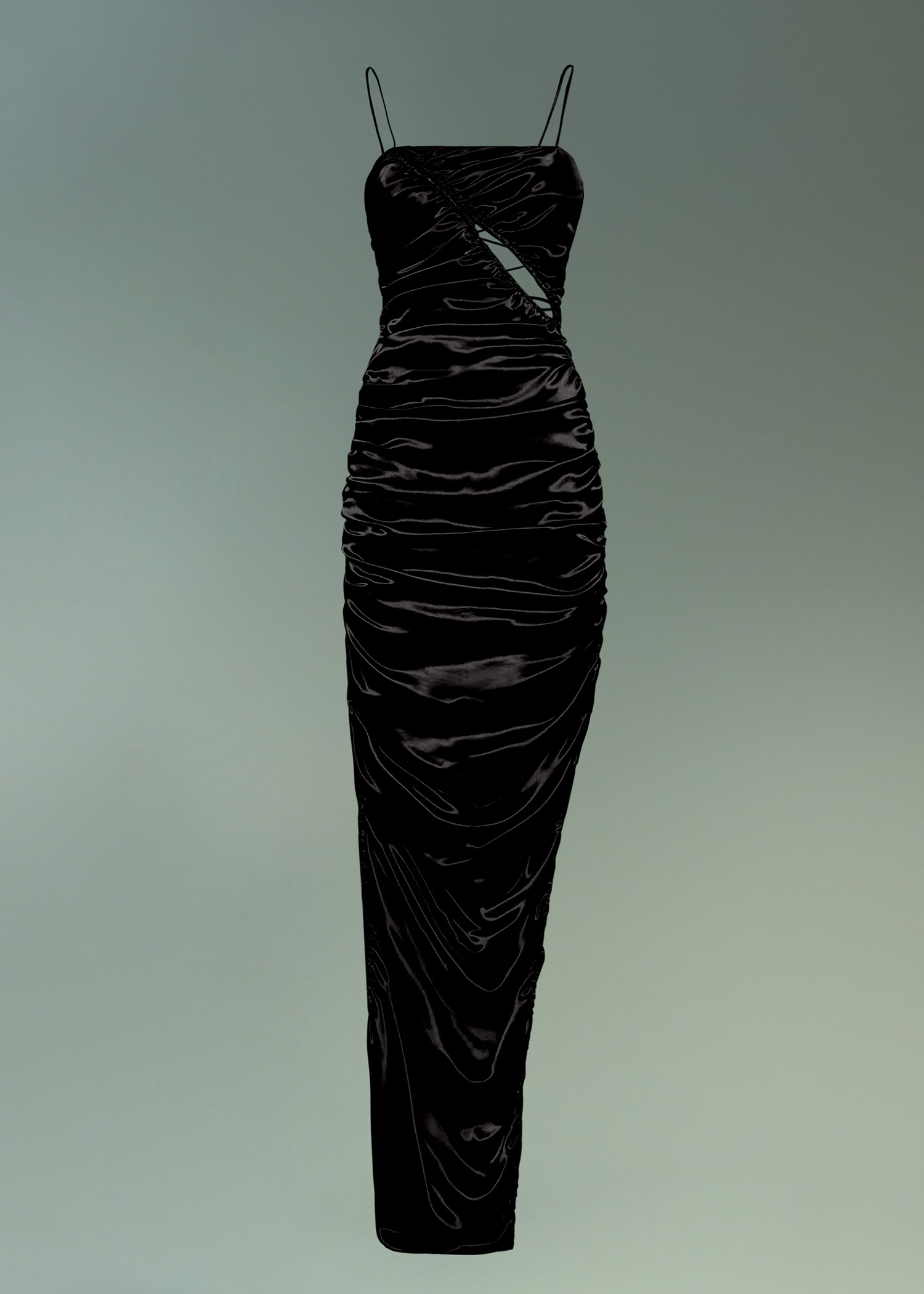 DEL CORE: DRAPED DRESS WITH DRAWSTRING DETAIL