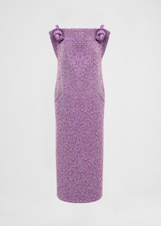 DEL CORE: MIDI DRESS WITH PADDED STRAPS AND OPEN BACK