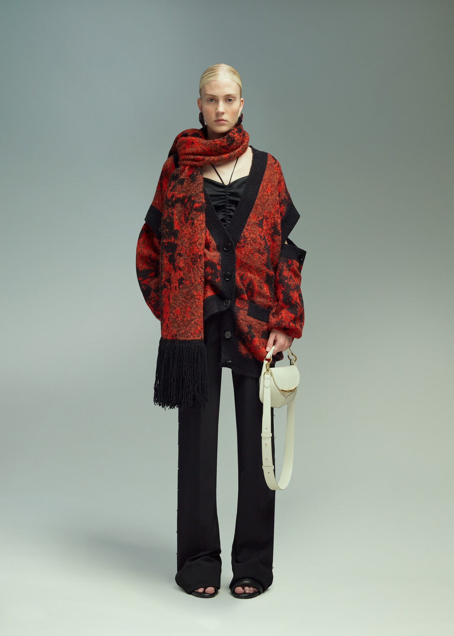 DEL CORE: OVERSIZED CARDIGAN WITH DETACHABLE SLEEVES AND BOTTOM