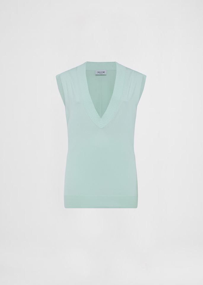 DEL CORE: GILET DI MAGLIA CON SCOLLO A V