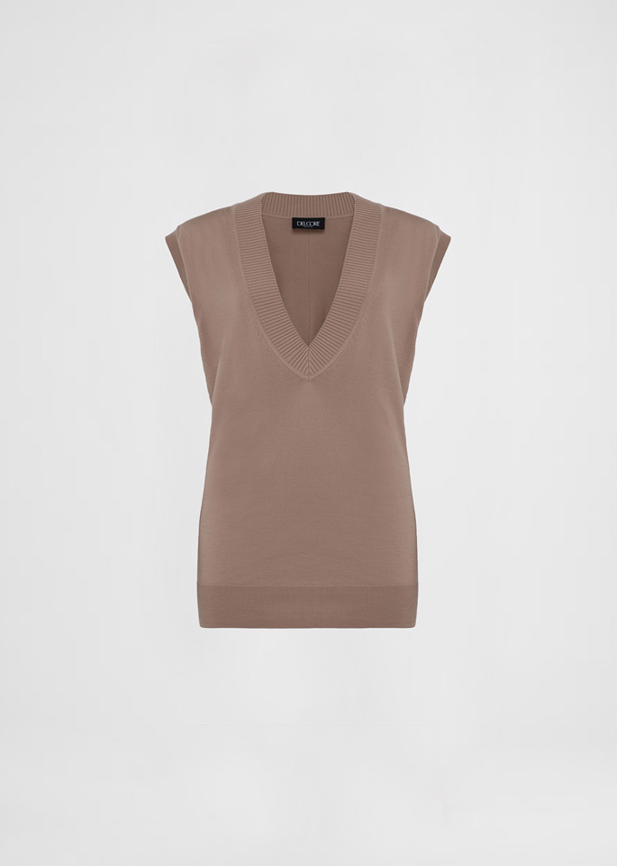 DEL CORE: GILET DI MAGLIA CON SCOLLO A V