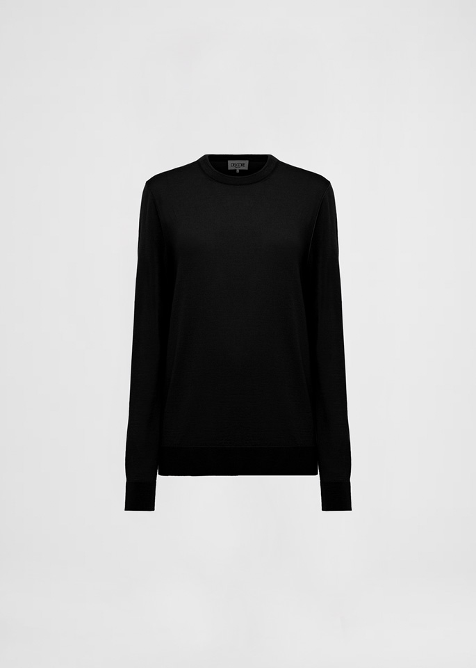 DEL CORE: WOOL CREWNECK WITH SPLIT ON THE SLEEVE