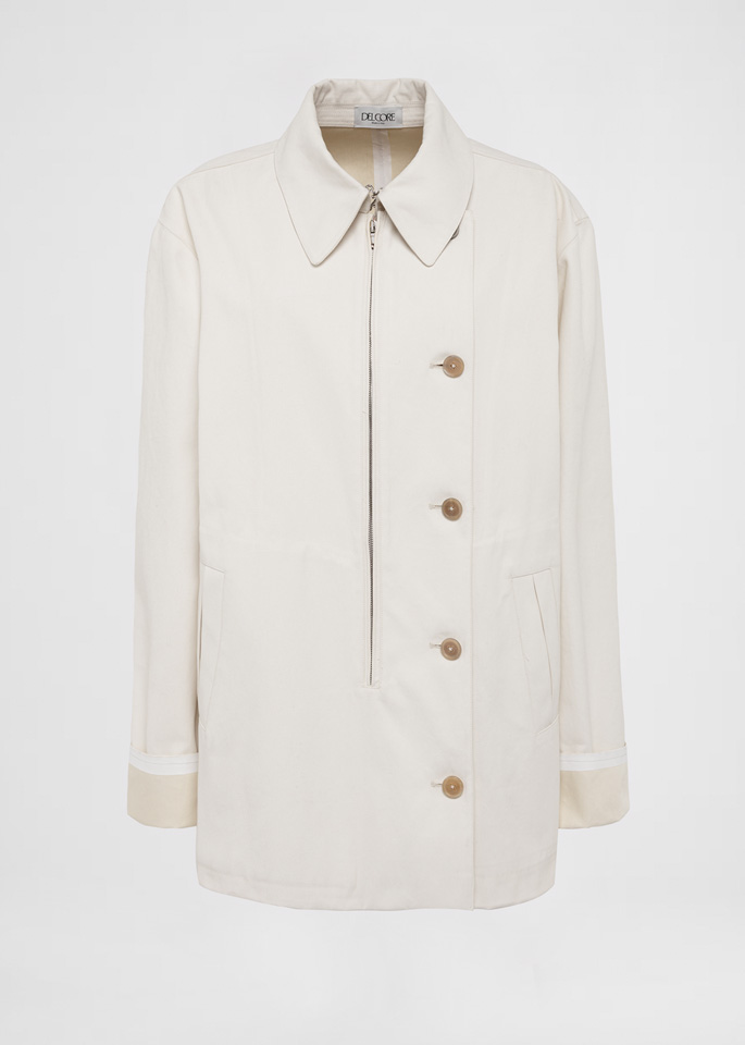 DEL CORE: GIUBBOTTO OVERSIZE CON DETTAGLIO ZIP SUL DAVANTI