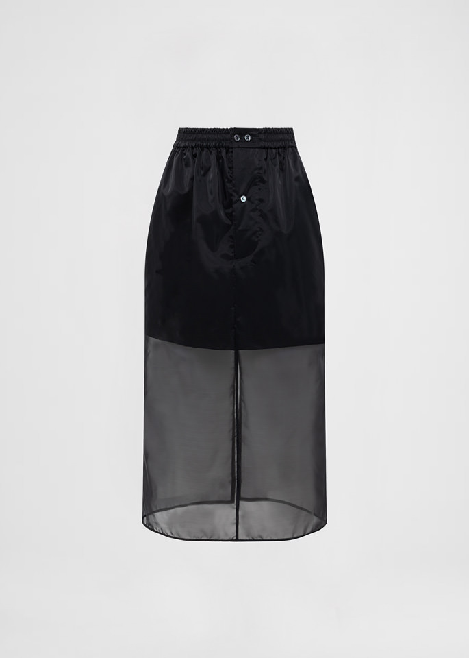 DEL CORE: GONNA JOGGER IN NYLON ORGANZA CON ELASTICO IN VITA