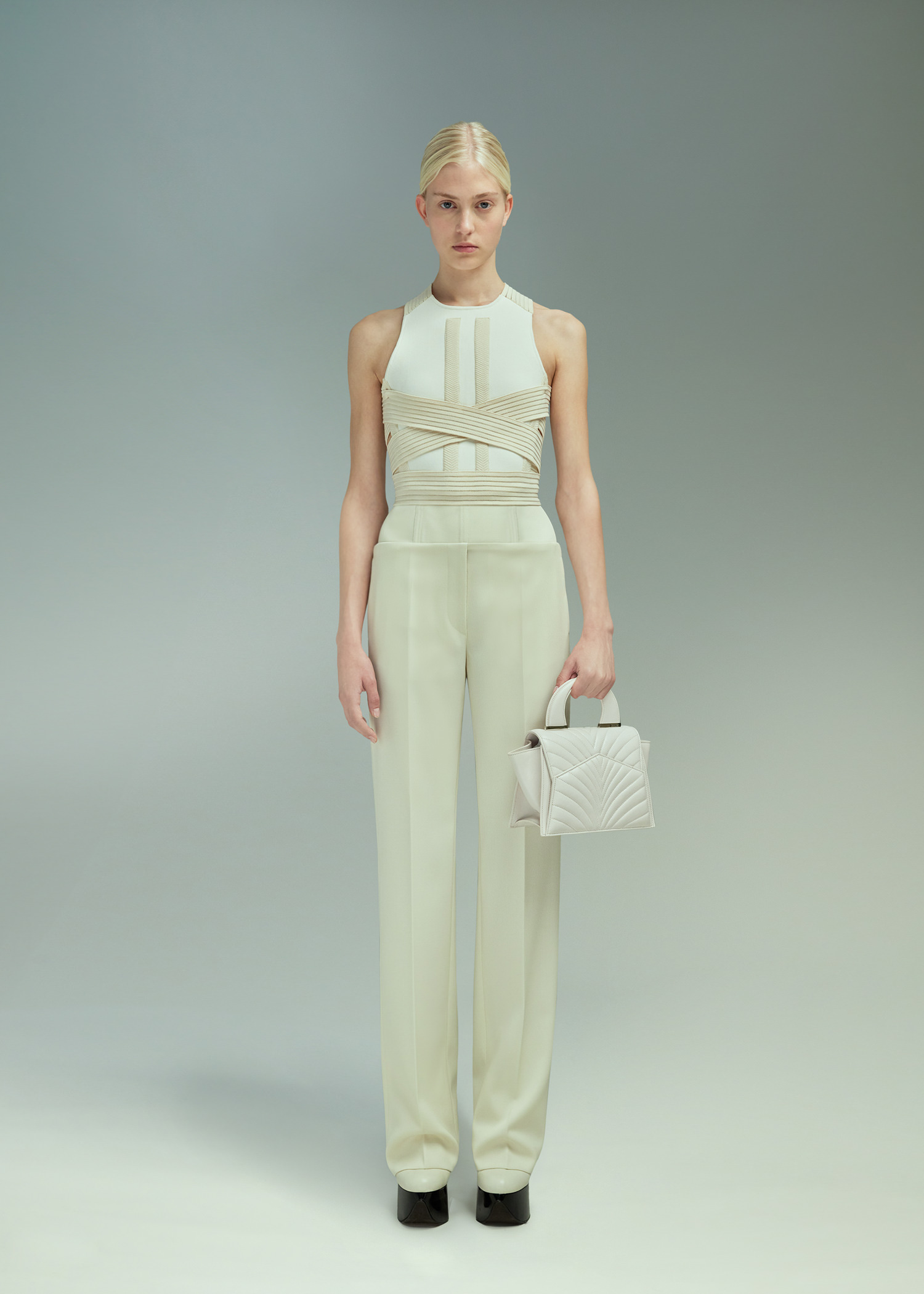 DEL CORE: CORSET WAIST CIGARETTE TROUSERS