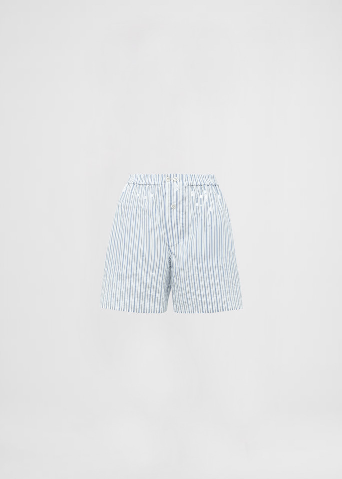 DEL CORE: SHORTS IN POPELINE CON RICAMO PAILLETTES DEGRADE