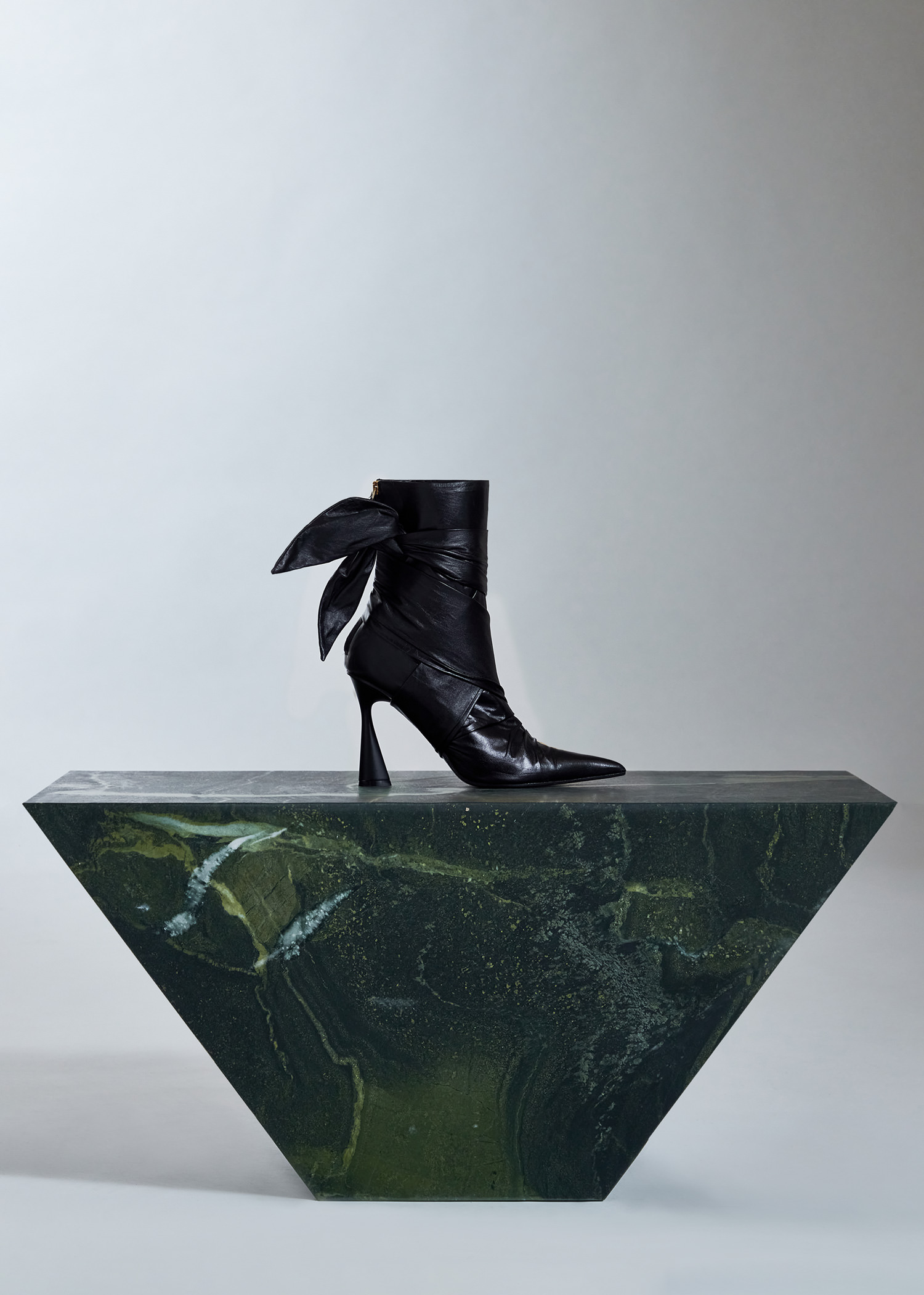 DEL CORE: DRAPED ANKLE BOOT WITH STRAPS