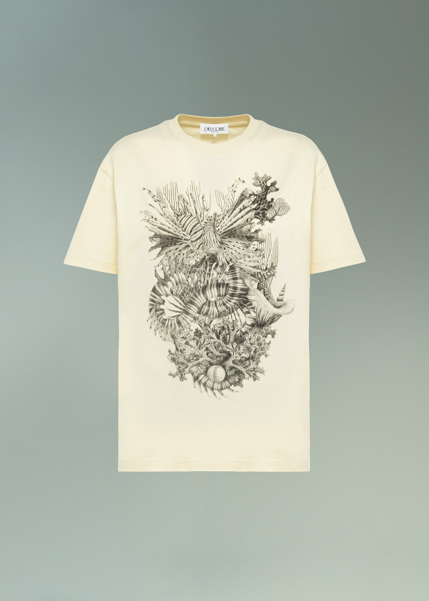 DEL CORE: BOXY T-SHIRT WITH CORAL PRINT