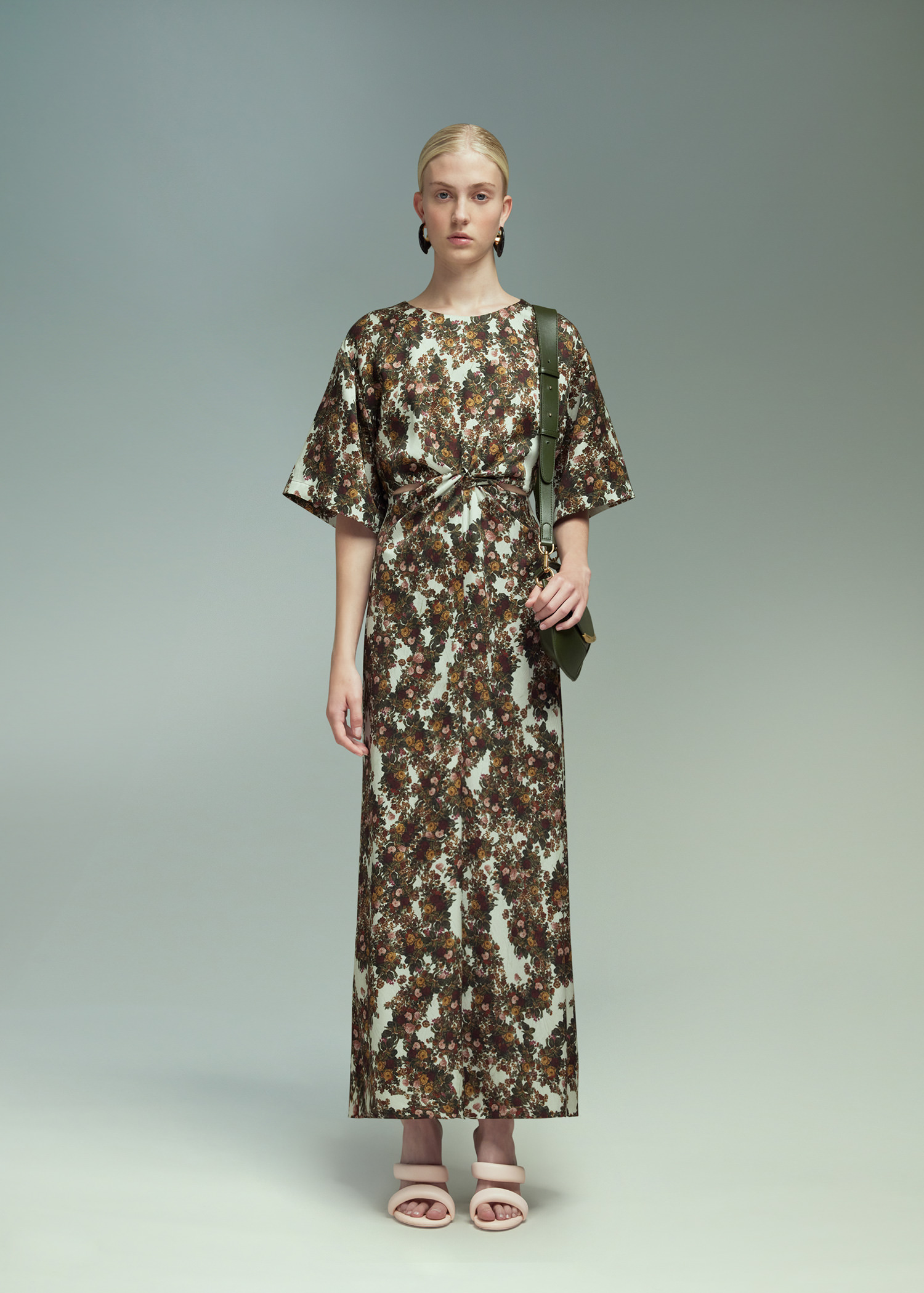 DEL CORE: TWISTED DRAPE T-SHIRT DRESS