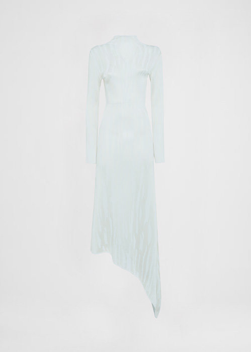 DEL CORE LONG SLEEVE VISCOSE JACQUARDASYMMETRICAL KNIT DRESS