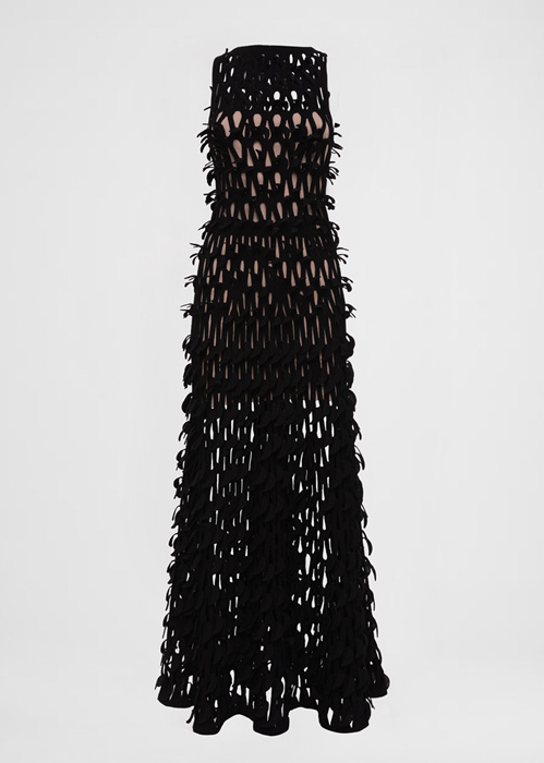 DEL CORE: HALTER NECK FLOOR LENGTH GOWN