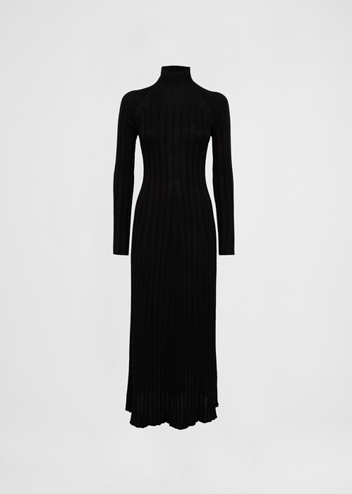 DEL CORE TURTLENECK MIDI RIBBED VISCOSE DRESS