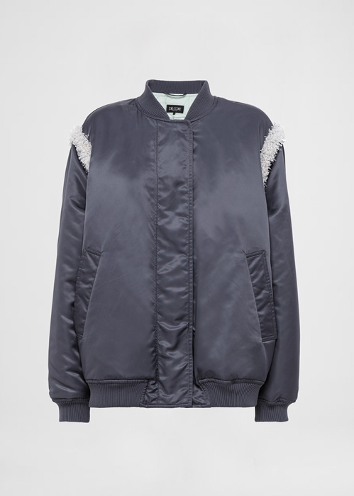 DEL CORE BOMBER OVERSIZE RICAMATO IN NYLON TWILL