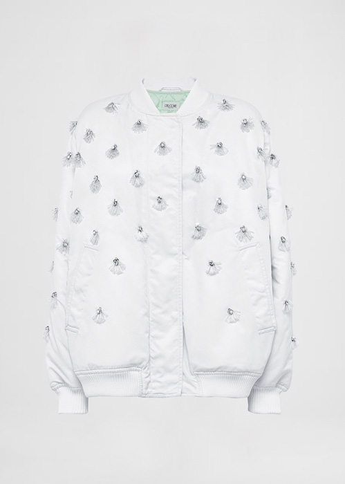 DEL CORE BOMBER OVERSIZE RICAMATO IN NYLON TWILL