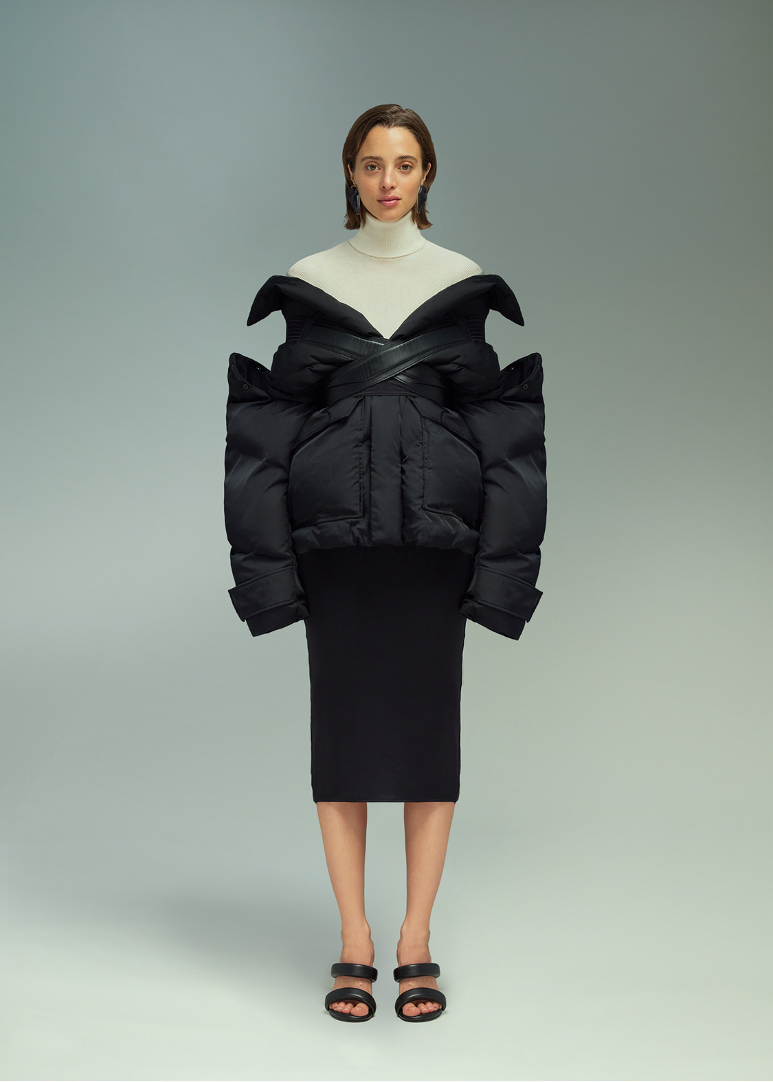 DEL CORE: PADDED JACKET WITH DETACHABLE SLEEVES