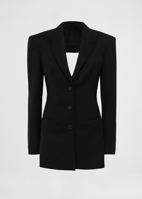 DEL CORE: FITTED SINGLE BREASTED JACKET WITH AN OPEN BACK DETAIL