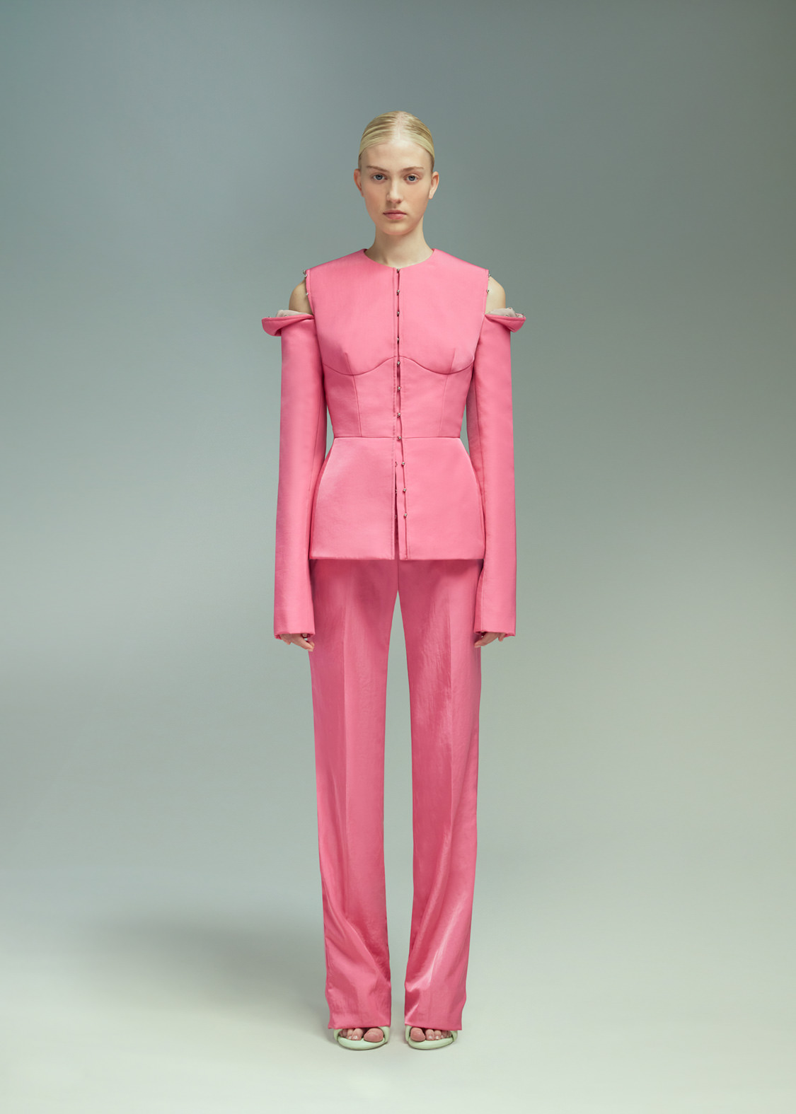 DEL CORE: SCULPTED JACKET WITH MUSHROOM HOOKS