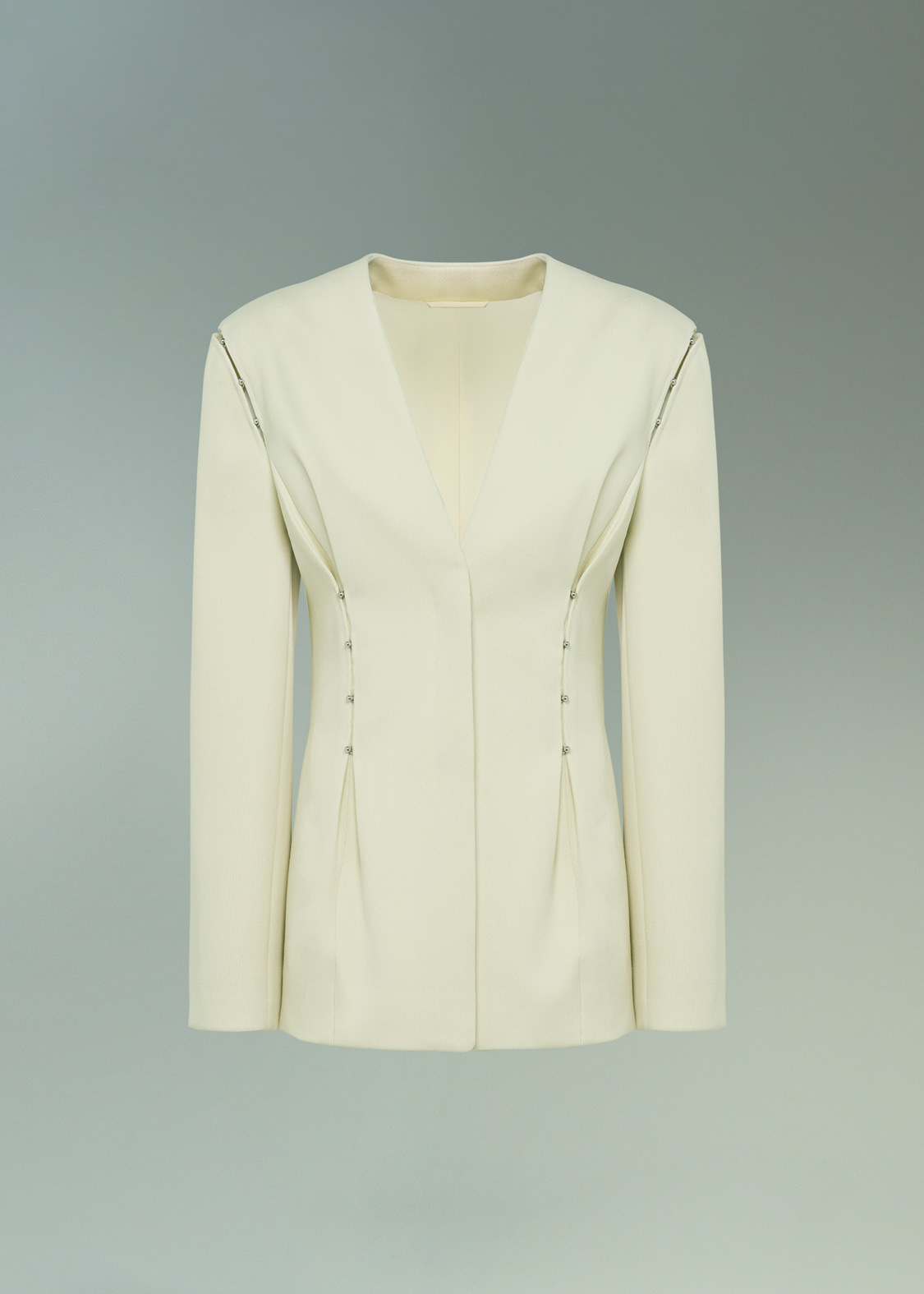 DEL CORE TAILORED V-NECK JACKET WITH MUSHROOM HOOKS