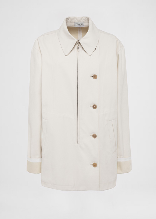 DEL CORE: GIUBBOTTO OVERSIZE CON DETTAGLIO ZIP SUL DAVANTI