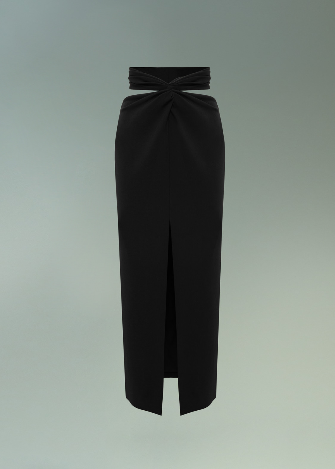 DEL CORE: TWISTED DRAPE PENCIL SKIRT