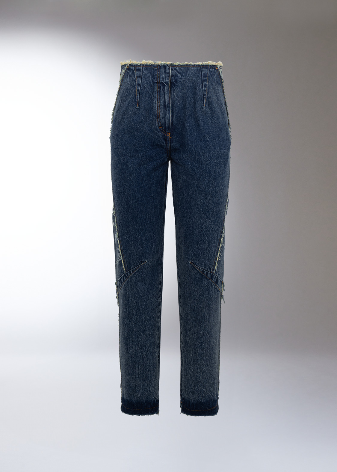 DEL CORE TAPERED PIECED DENIM TROUSERS