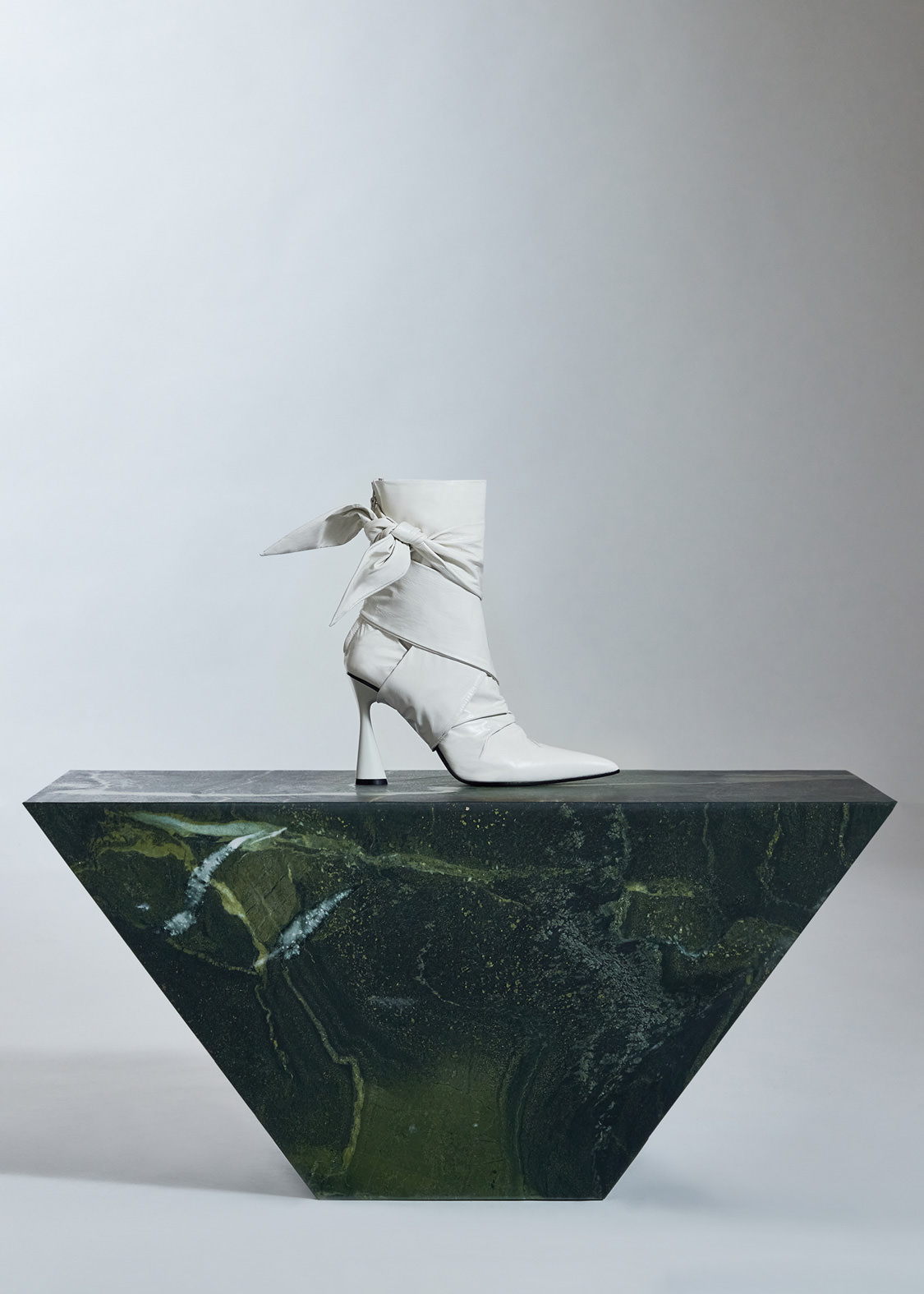 DEL CORE: DRAPED ANKLE BOOT WITH STRAPS