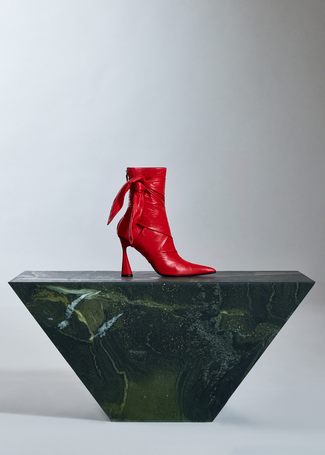 DEL CORE: DRAPED ANKLE BOOT WITH STRAPS