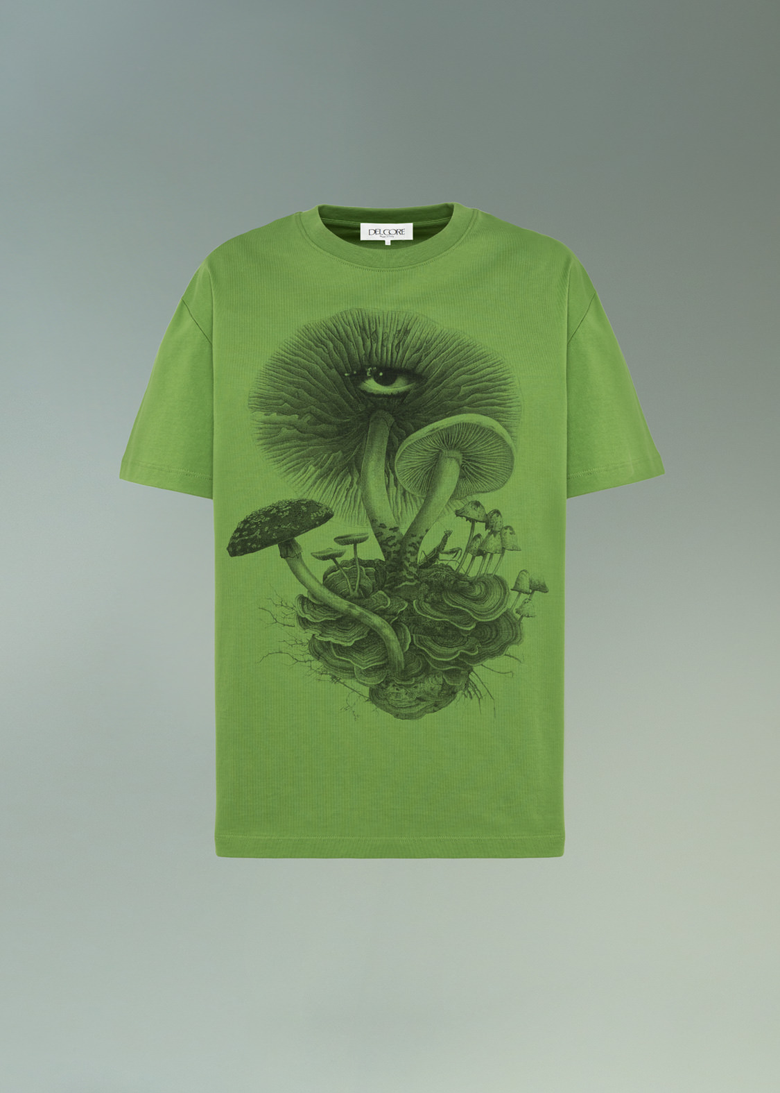 DEL CORE: BOXY T-SHIRT WITH MUSHROOM PRINT
