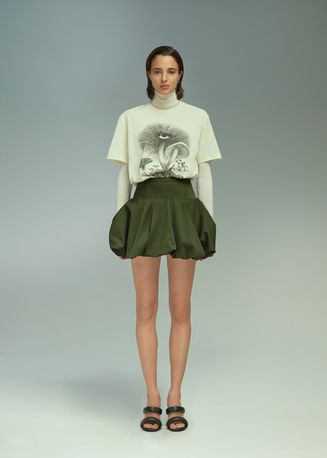 DEL CORE: BOXY T-SHIRT WITH MUSHROOM PRINT