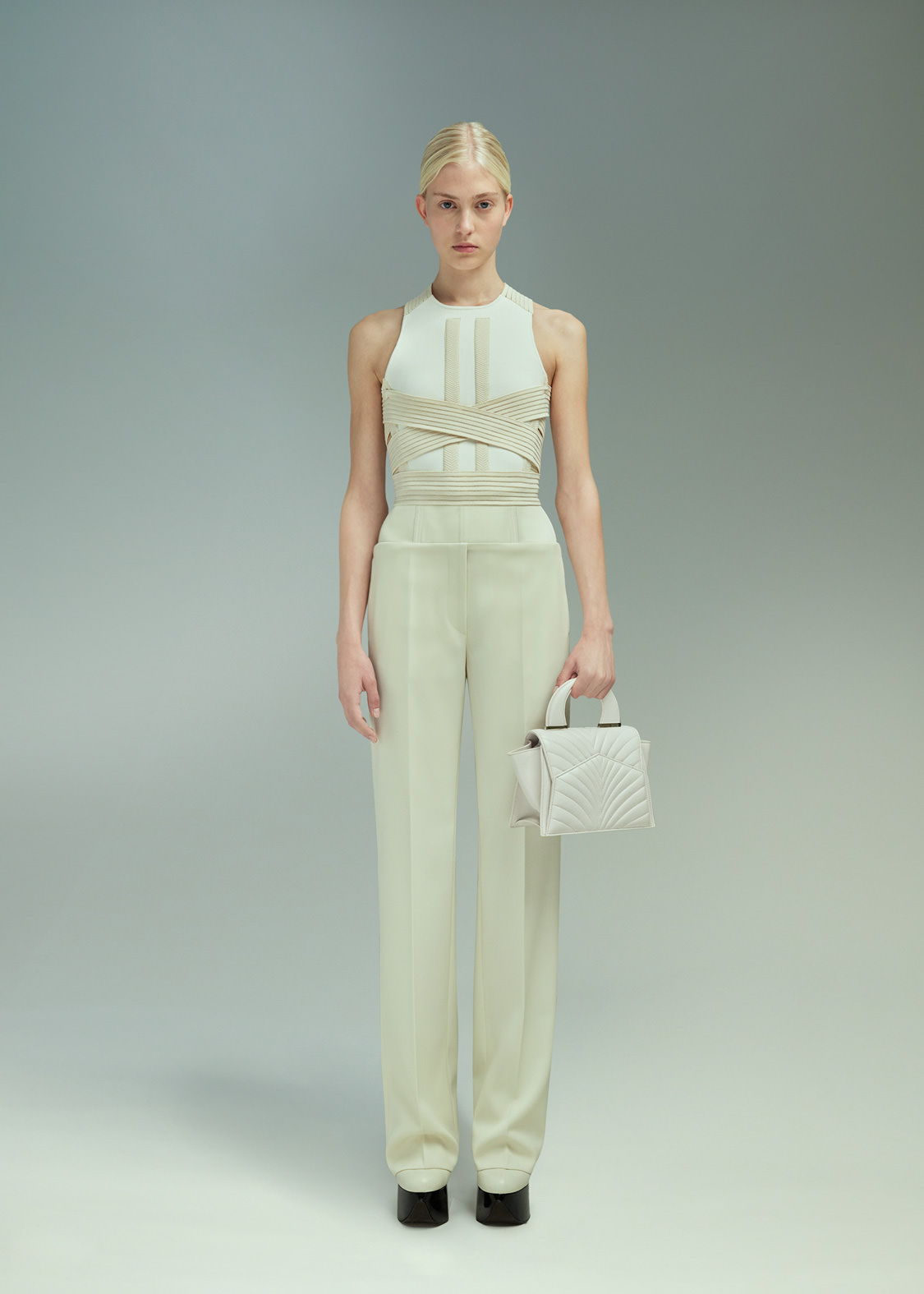 DEL CORE: TOP WITH ELASTIC BANDS AND NYLON STRIPES