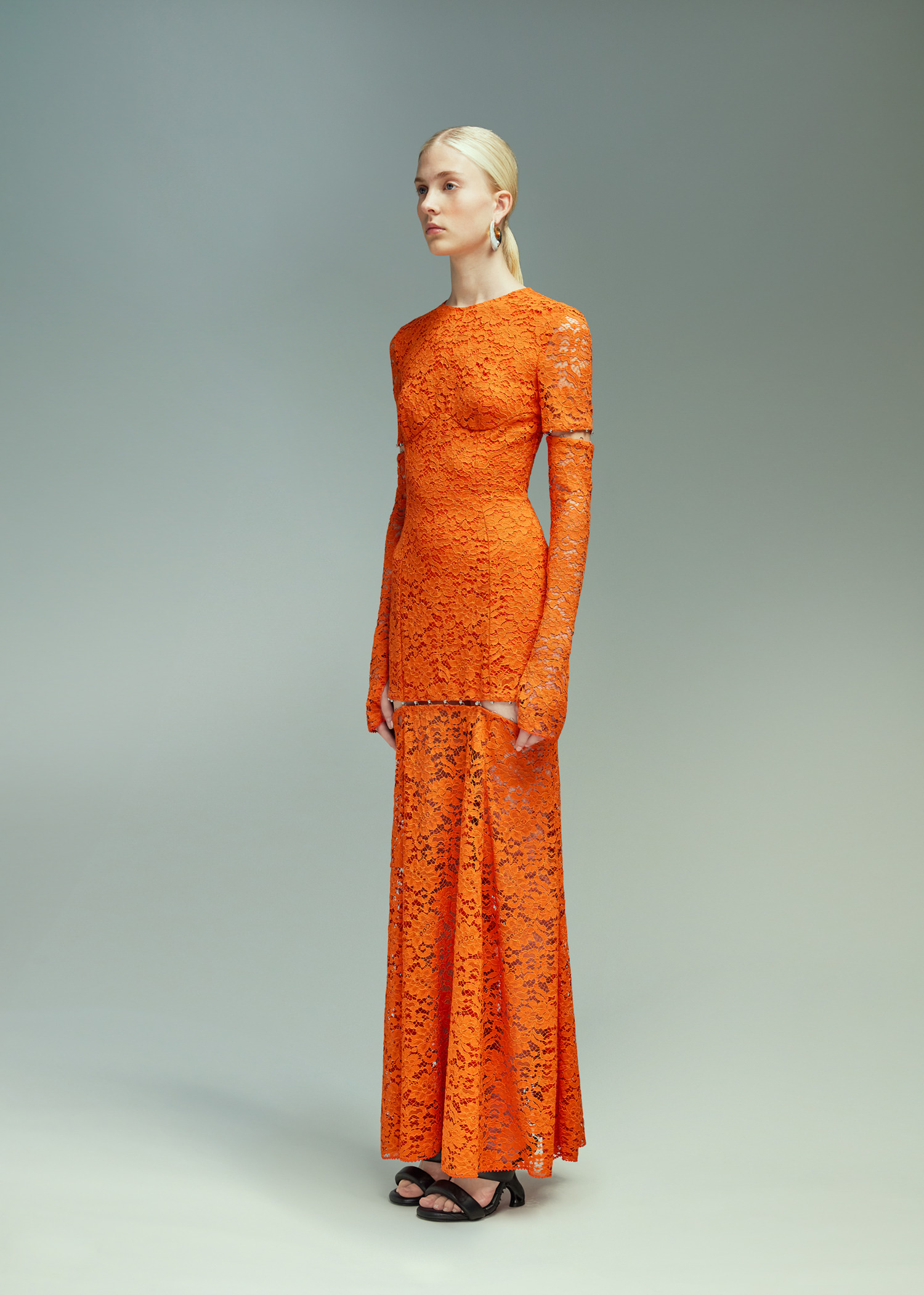 DEL CORE: DECONSTRUCTED SIREN SKIRT DRESS WITH DECORATIVE SEAMS AND MUSHROOM HOOKS