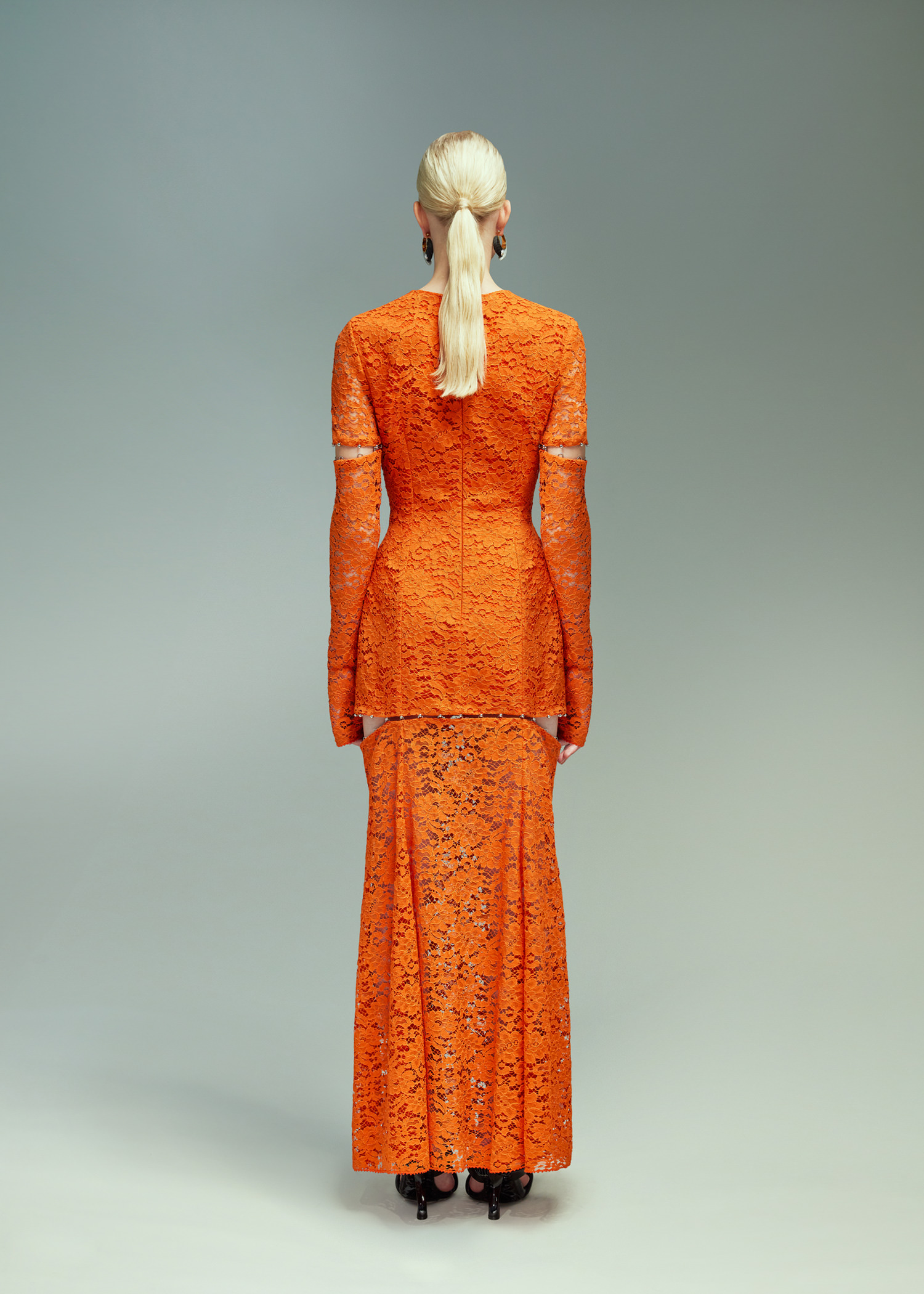 DEL CORE: DECONSTRUCTED SIREN SKIRT DRESS WITH DECORATIVE SEAMS AND MUSHROOM HOOKS