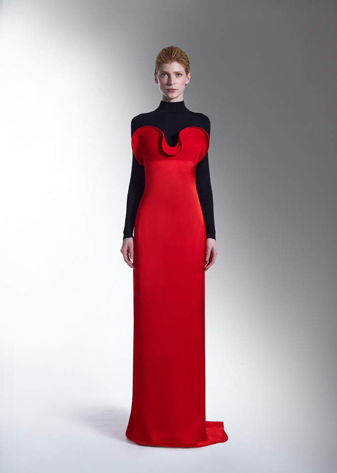 DEL CORE: ABITO BUSTIER CON DETTAGLIO ORCHIDEA