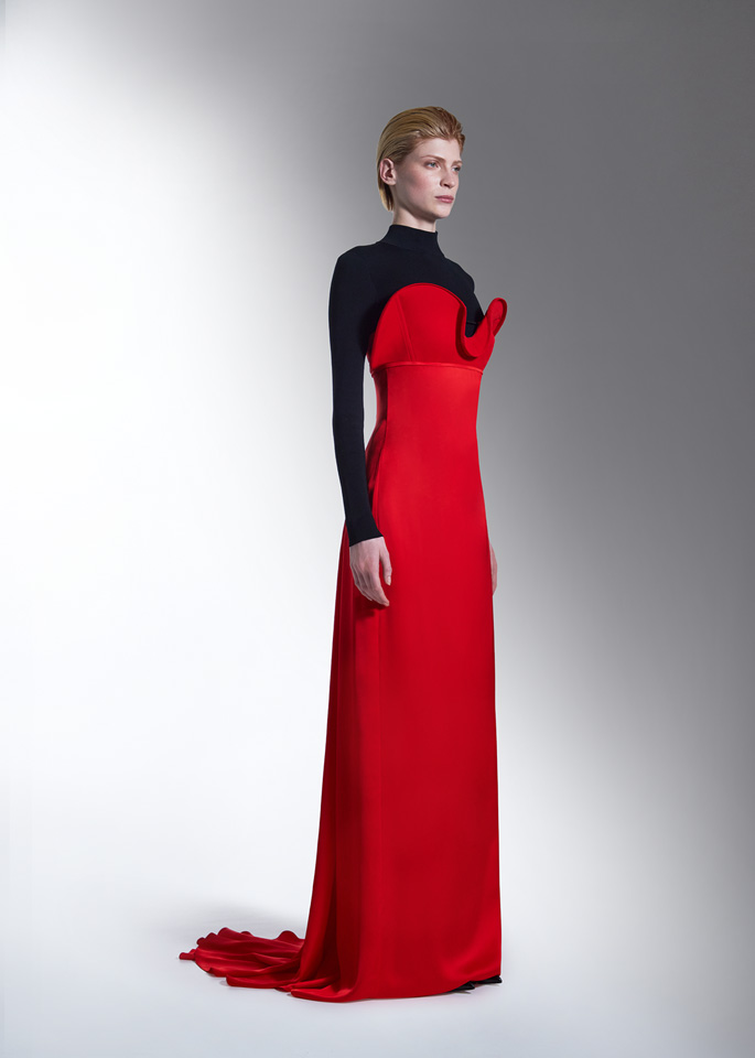 DEL CORE: ABITO BUSTIER CON DETTAGLIO ORCHIDEA