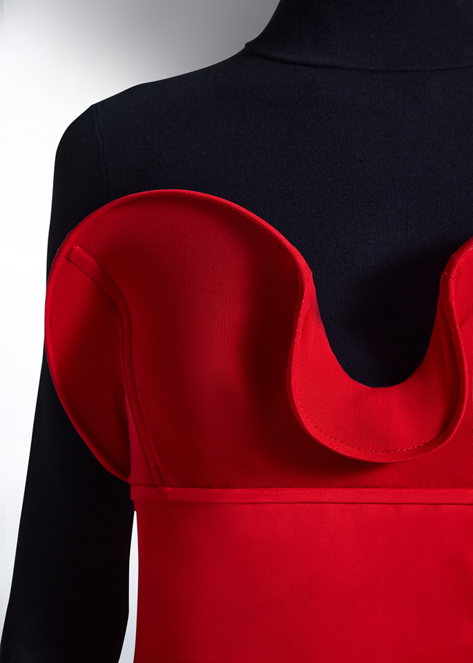 DEL CORE: ABITO BUSTIER CON DETTAGLIO ORCHIDEA