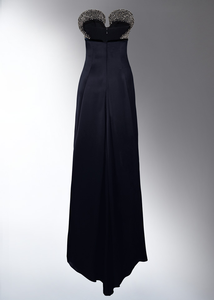 DEL CORE: EMBROIDERED PETAL BUSTIER GOWN