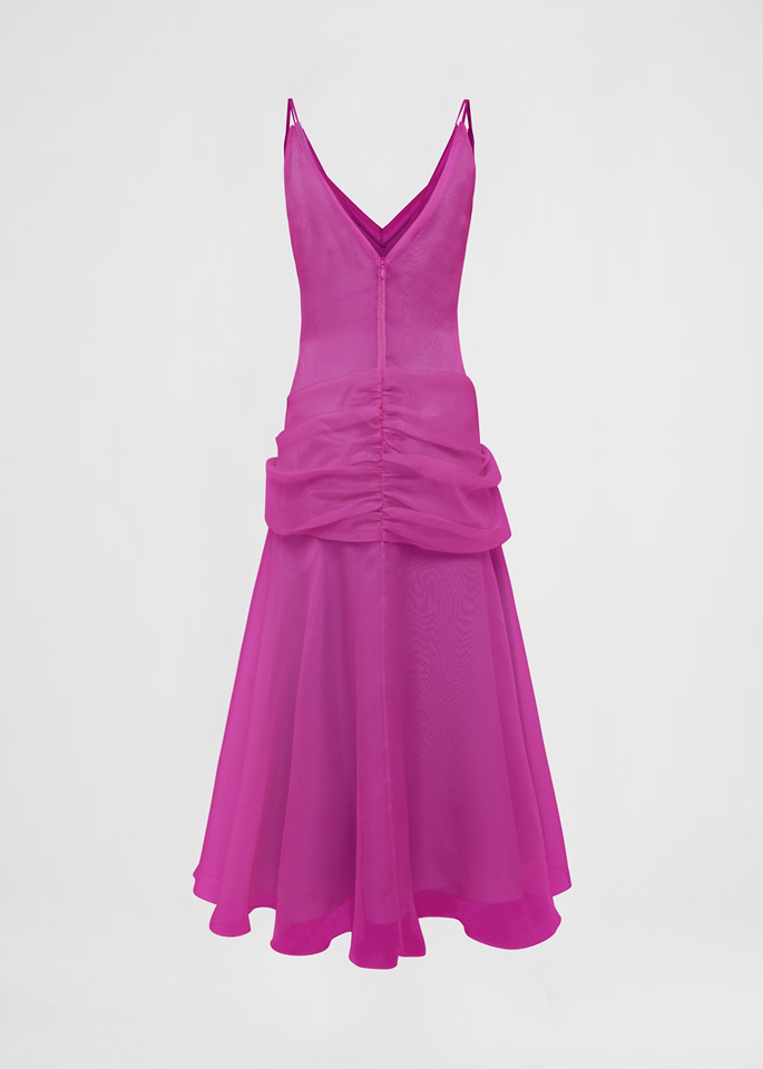 DEL CORE: DOUBLE LAYER DRESS WITH KNOT DRAPE DETAILS