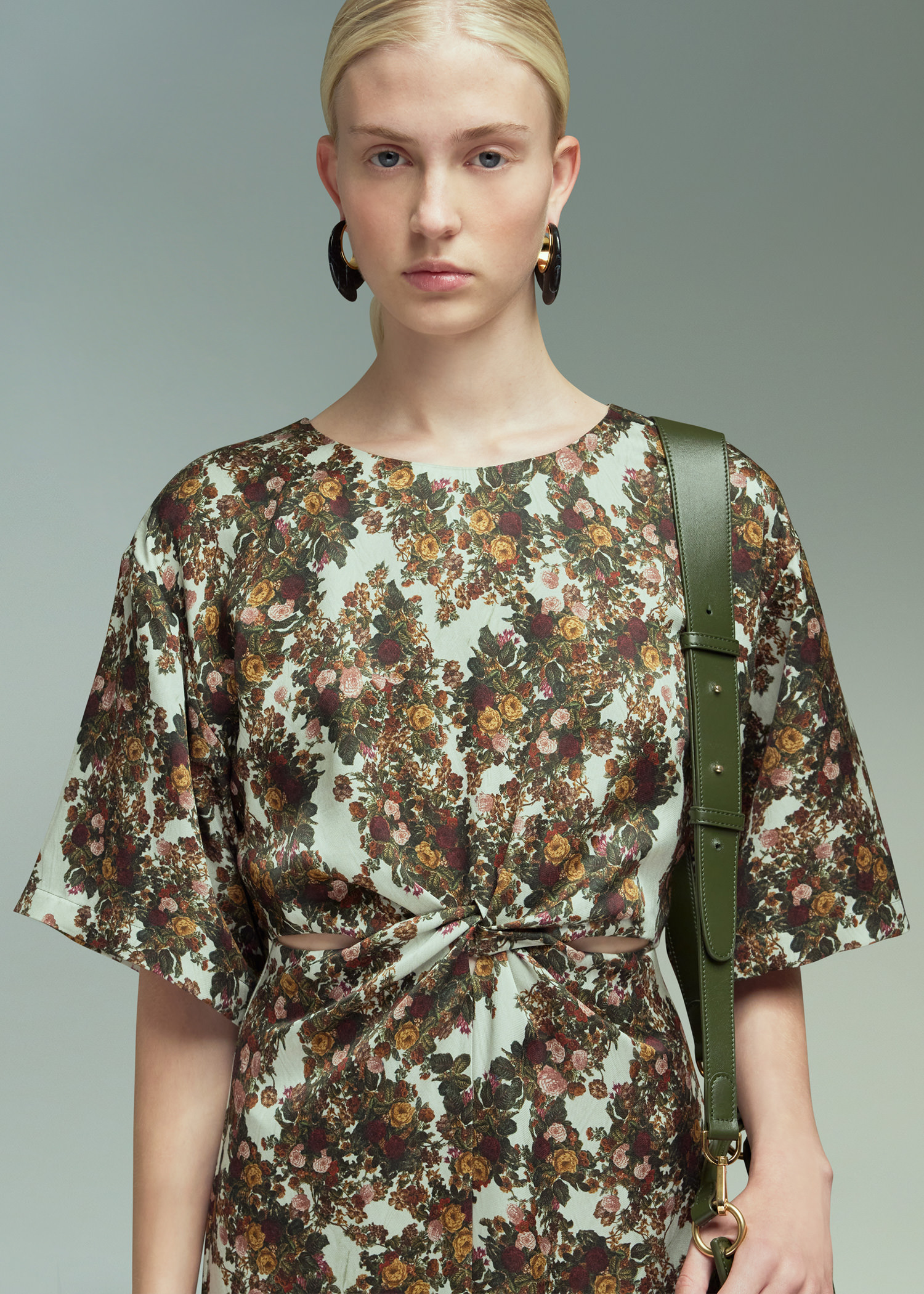DEL CORE: TWISTED DRAPE T-SHIRT DRESS
