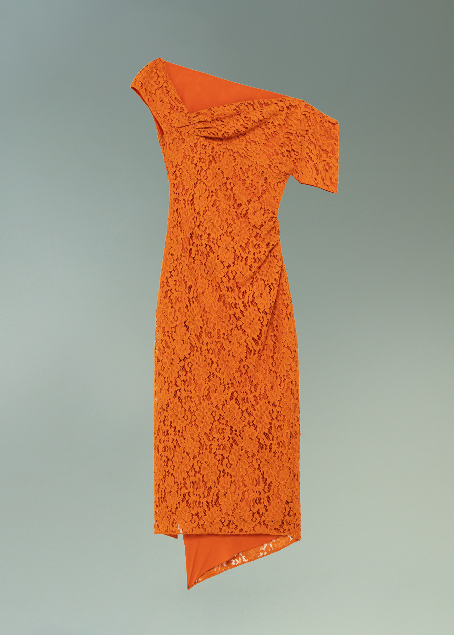 DEL CORE: COLD SHOULDER DRAPED GOWN