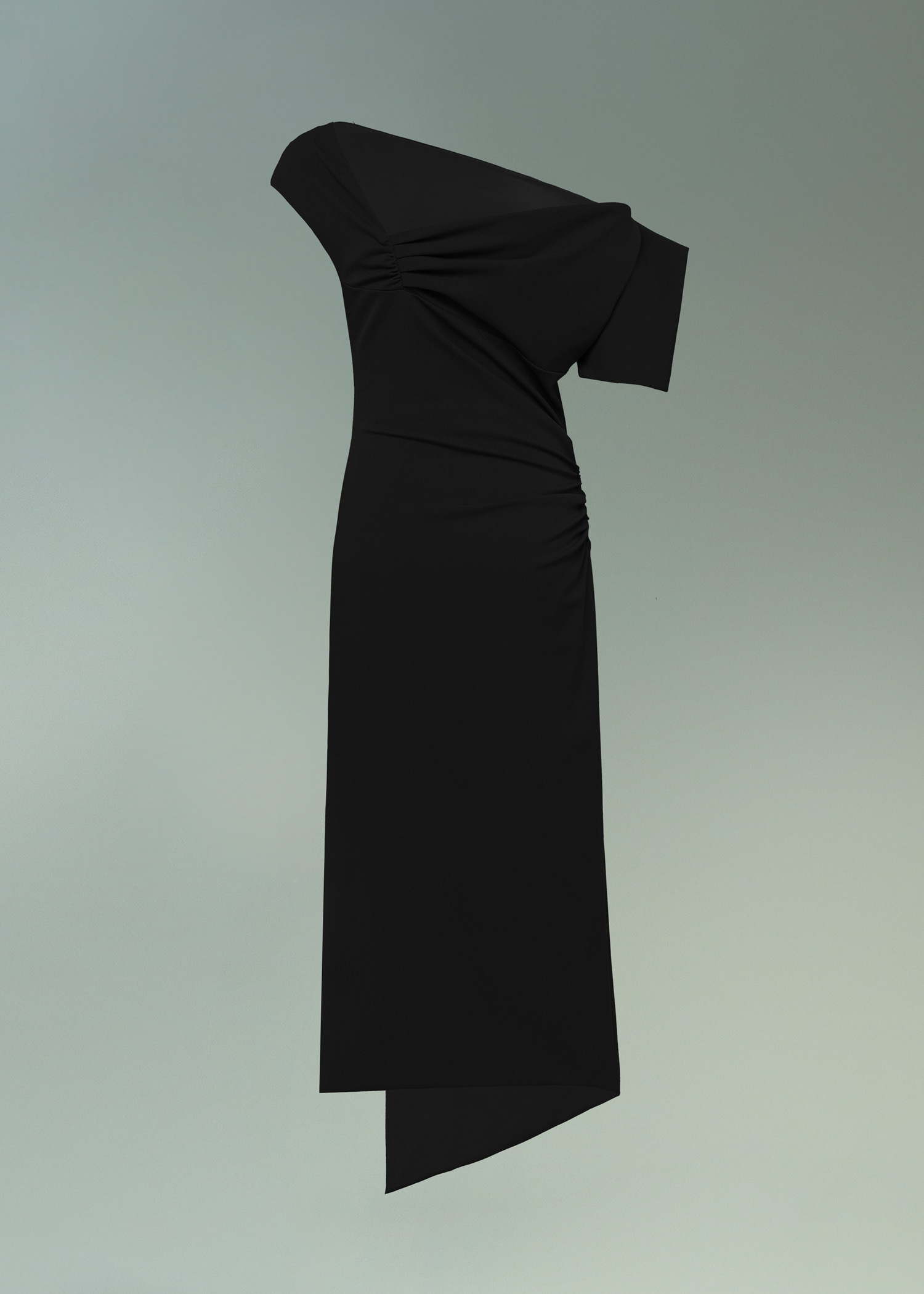 DEL CORE: COLD SHOULDER DRAPED GOWN