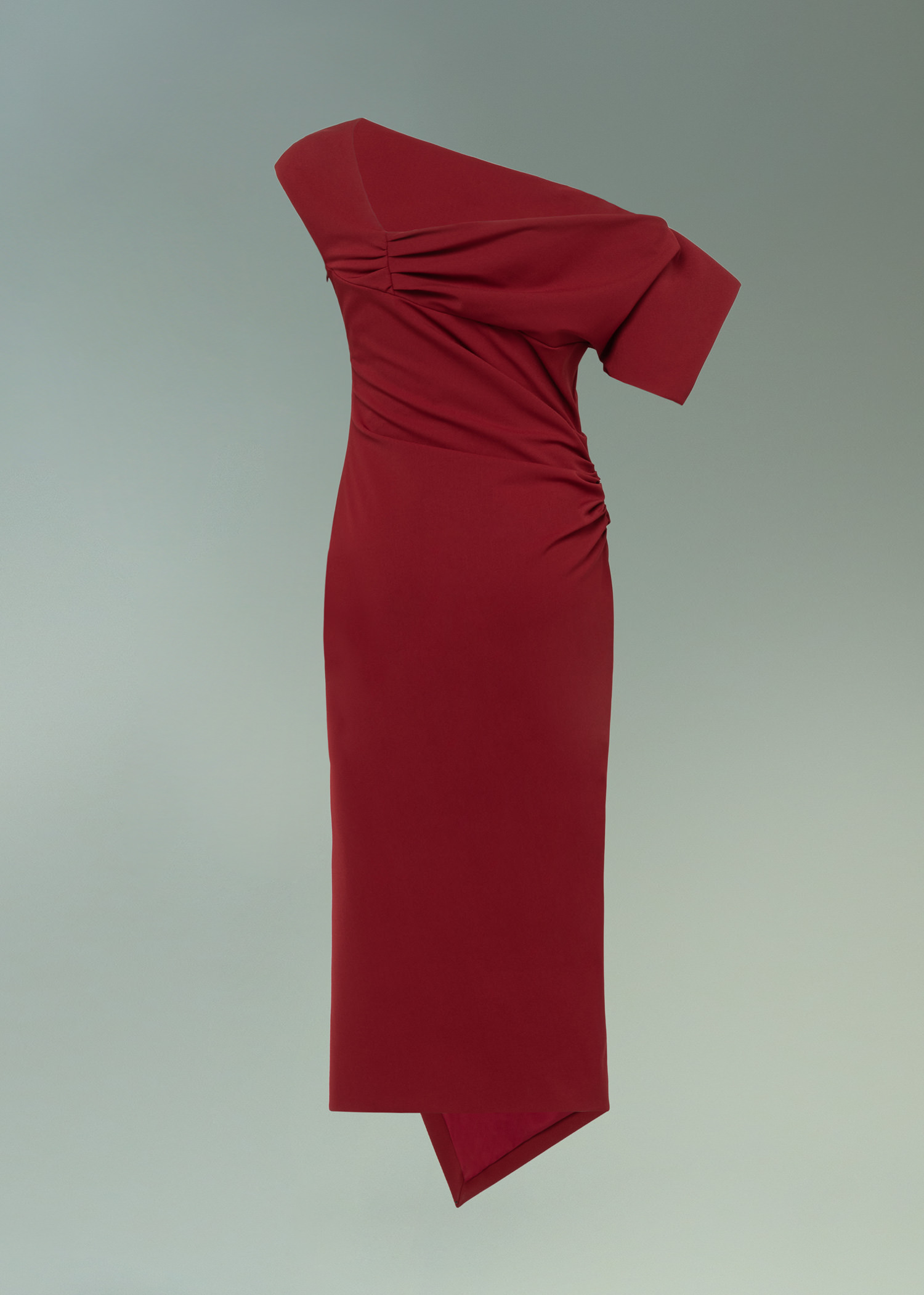 DEL CORE: COLD SHOULDER DRAPED GOWN