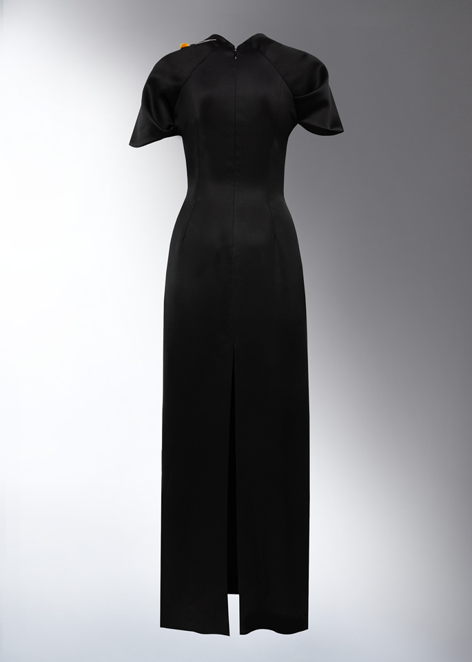 DEL CORE: PETAL SLEEVE GOWN WITH MIMOSA EMBROIDERY