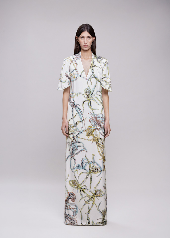 DEL CORE: LONG DRESS WITH V NECK