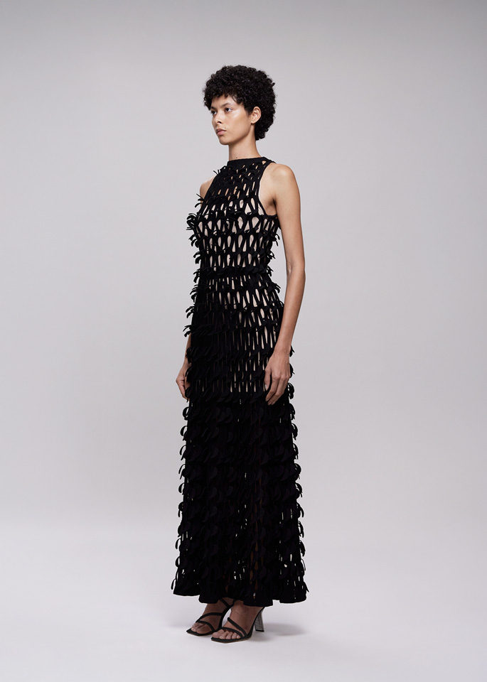 DEL CORE: ABITO LUNGO CON SCOLLO HALTER