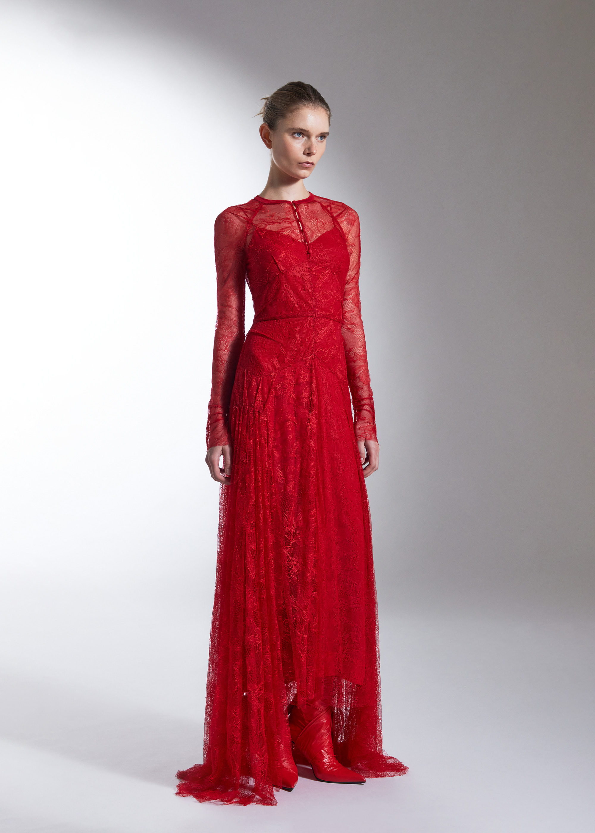 Abito in cheap pizzo lungo