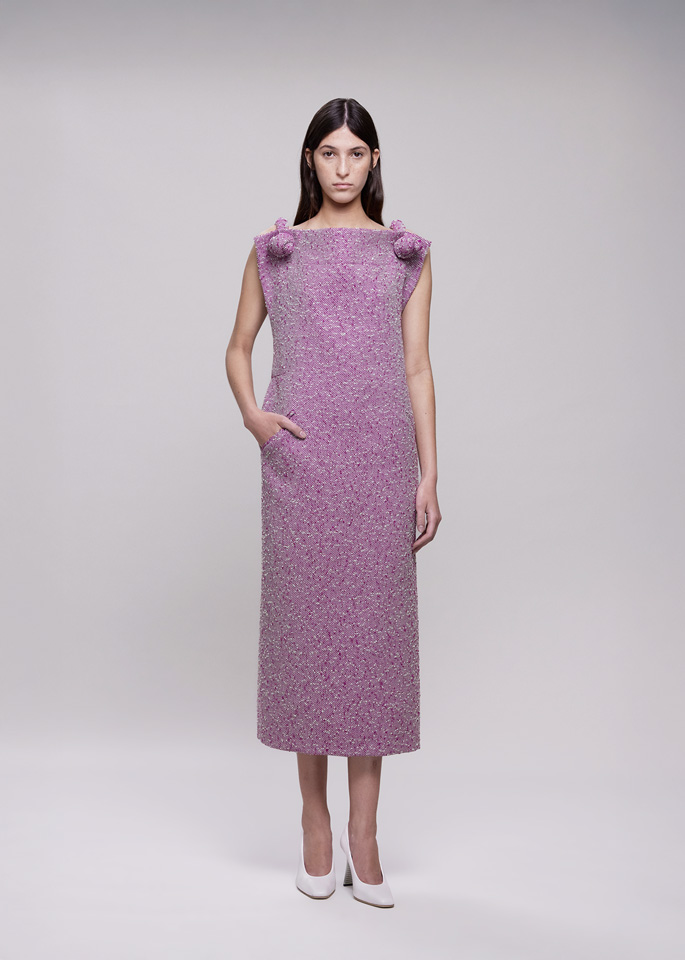 DEL CORE: MIDI DRESS WITH PADDED STRAPS AND OPEN BACK