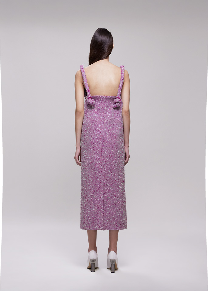 DEL CORE: MIDI DRESS WITH PADDED STRAPS AND OPEN BACK