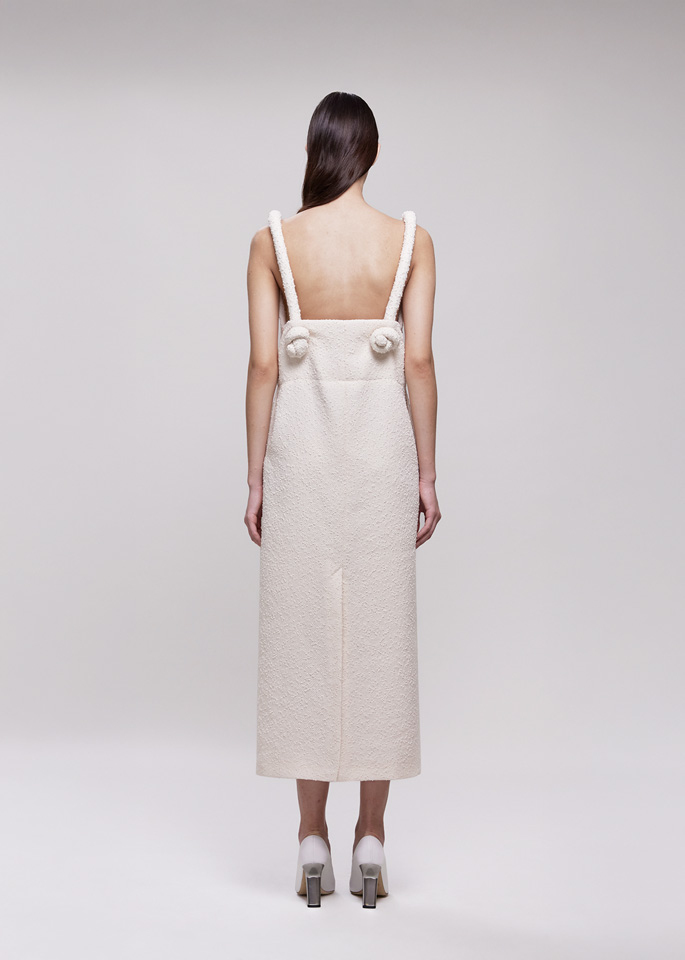 DEL CORE: MIDI DRESS WITH PADDED STRAPS AND OPEN BACK